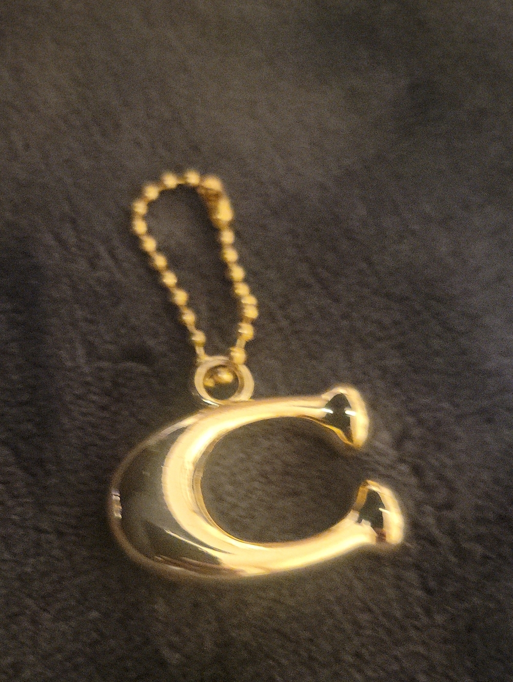 Coach Gold 'C' Keychain Charm
